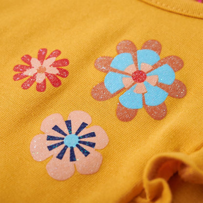 Kindershirt met lange mouwen 116 donkerokerkleurig Oker