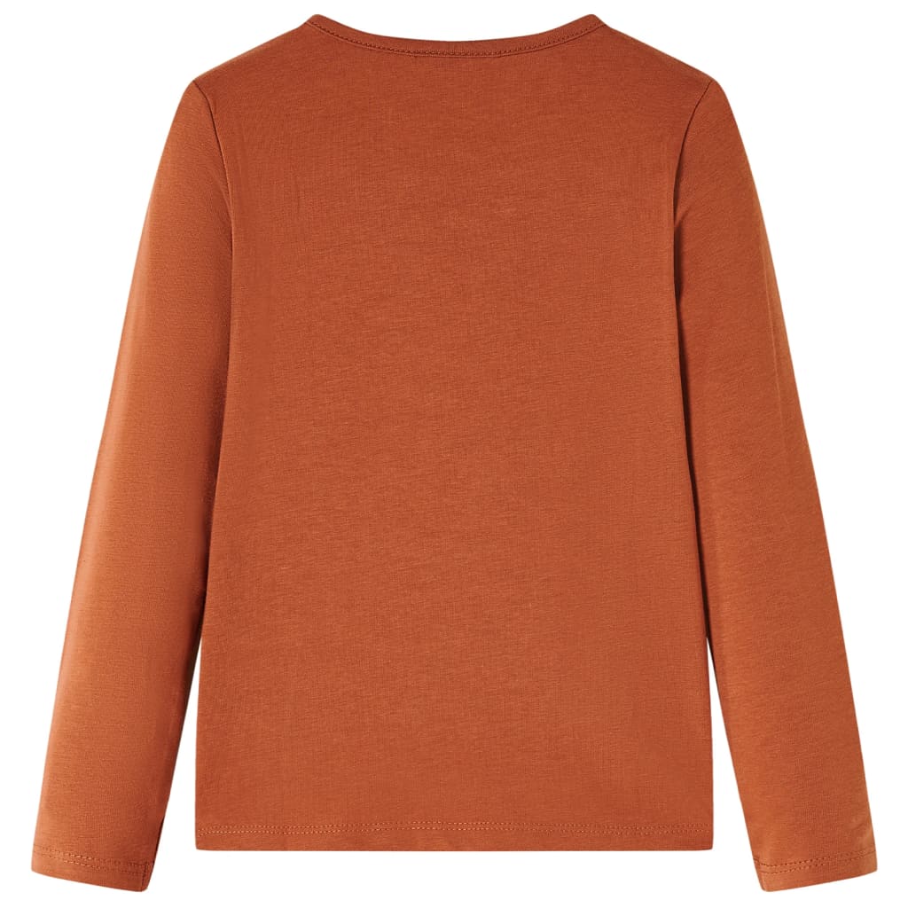 Kindershirt met lange mouwen 104 cognackleurig Cognac