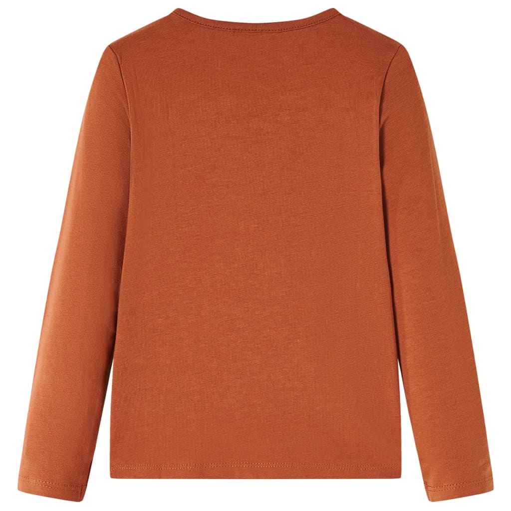 Kindershirt met lange mouwen 116 cognackleurig Cognac