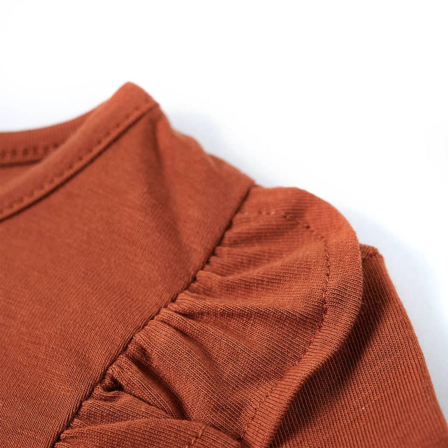 Kindershirt met lange mouwen 116 cognackleurig Cognac