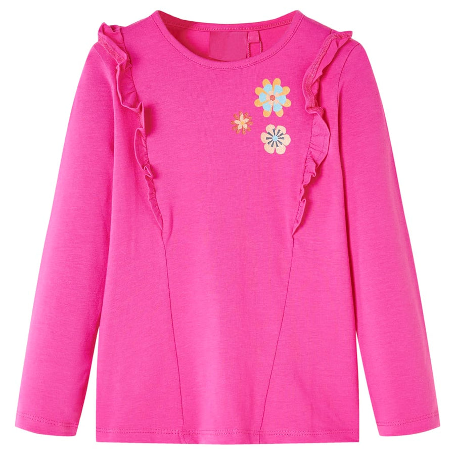 Kindershirt met lange mouwen 104 donkerroze Roze 104