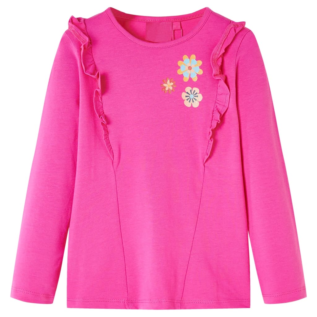 Kindershirt met lange mouwen 116 donkerroze Roze 116