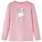 Kindershirt lange mouwen 116 lichtroze