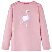 Kindershirt lange mouwen 116 lichtroze