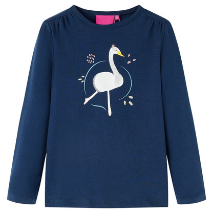 Kindershirt met lange mouwen 116 marineblauw Marineblauw
