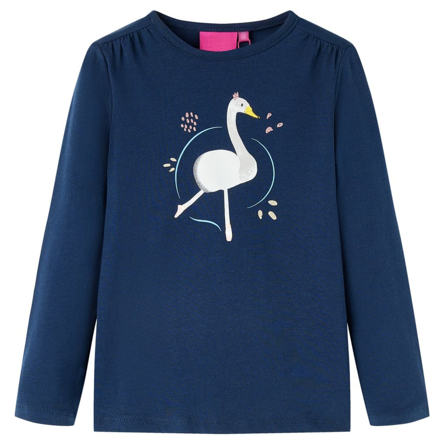 Kindershirt met lange mouwen 116 marineblauw Marineblauw