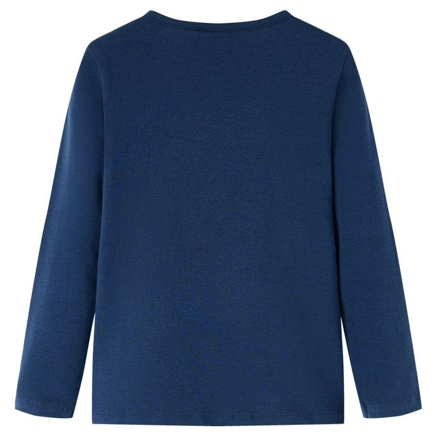 Kindershirt met lange mouwen 116 marineblauw Marineblauw