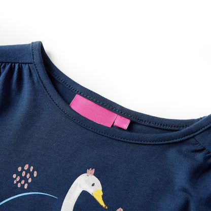 Kindershirt met lange mouwen 116 marineblauw Marineblauw