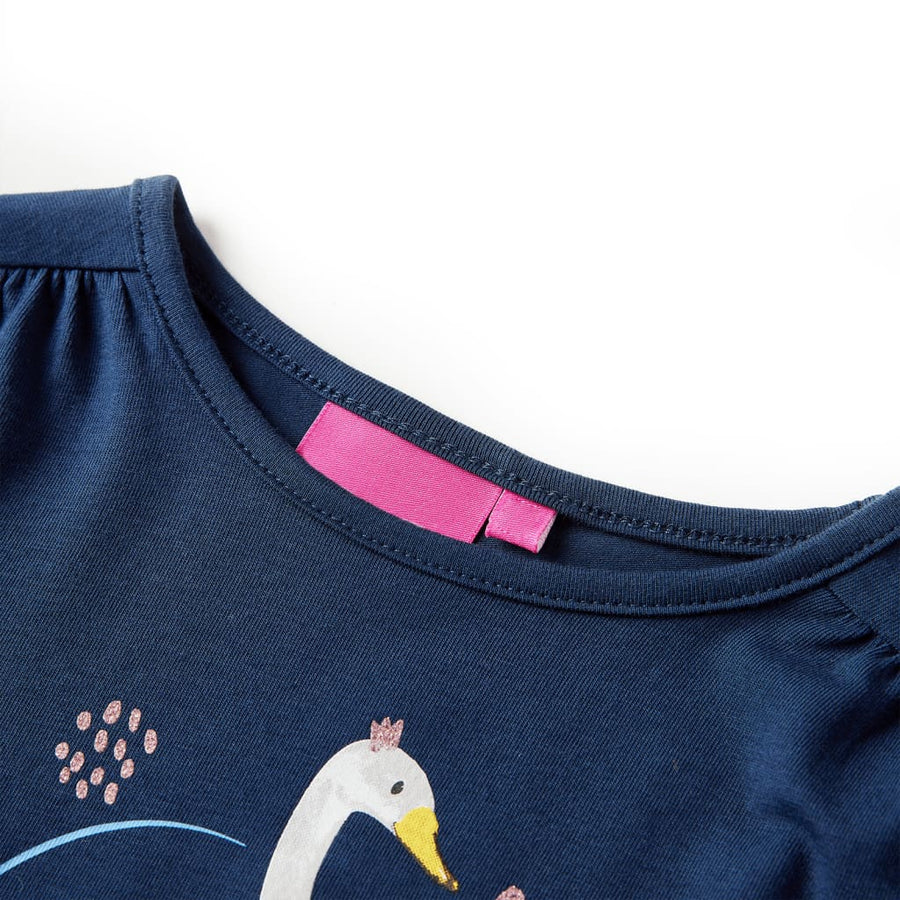 Kindershirt met lange mouwen 116 marineblauw Marineblauw