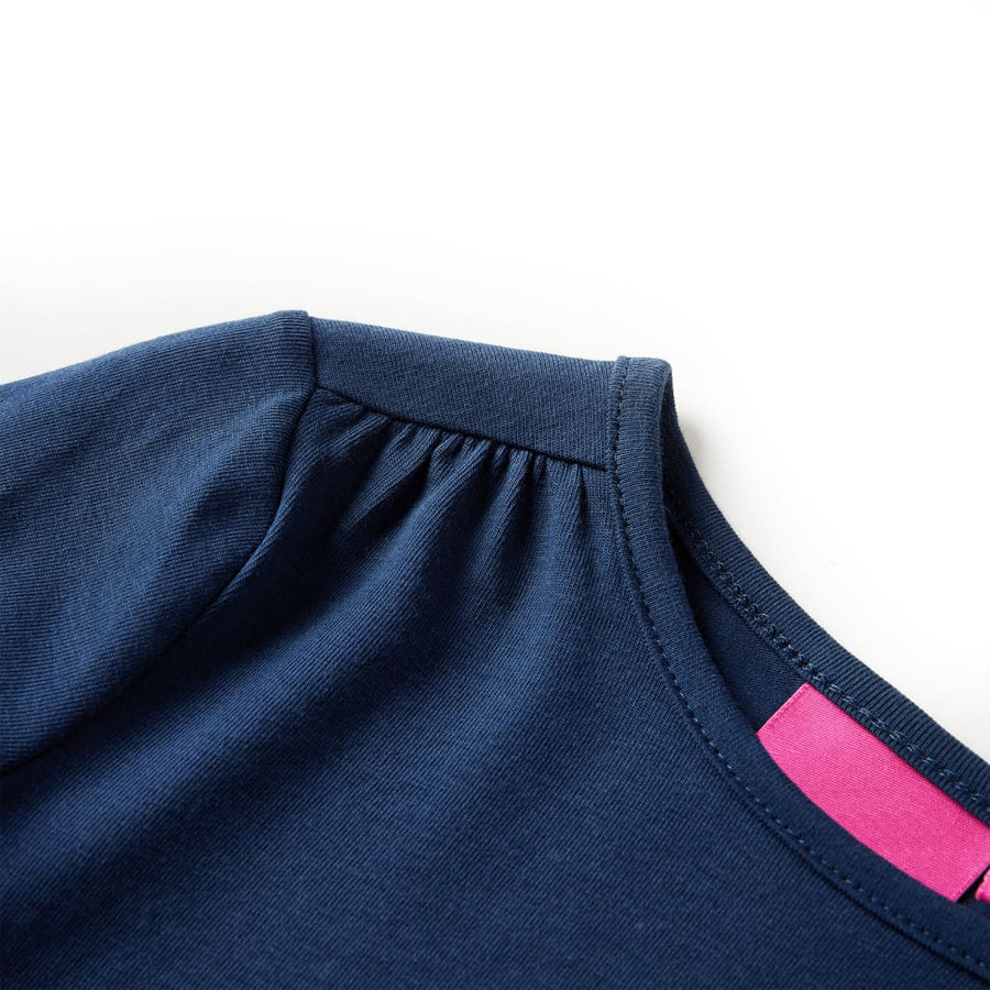 Kindershirt met lange mouwen 116 marineblauw Marineblauw