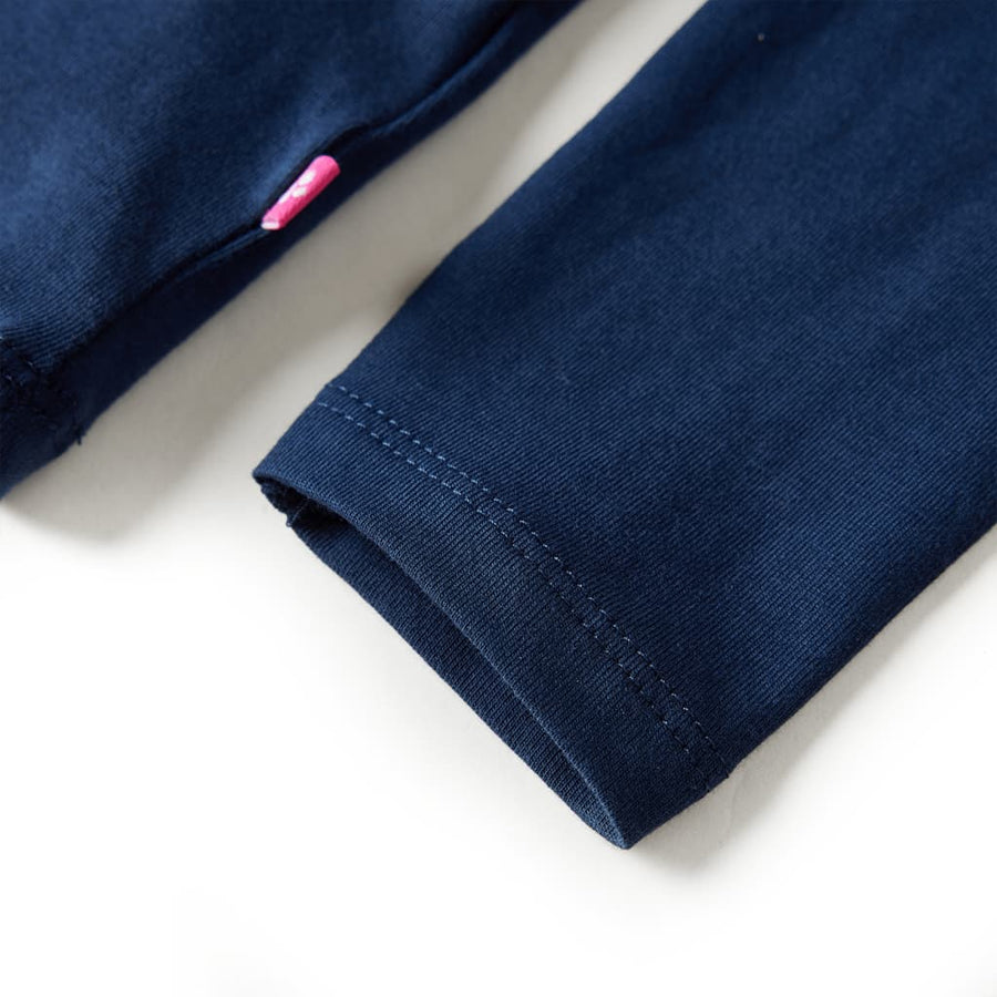 Kindershirt met lange mouwen 116 marineblauw Marineblauw