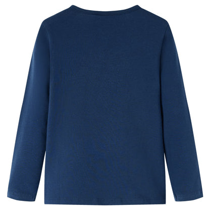 Kindershirt met lange mouwen 128 marineblauw Marineblauw