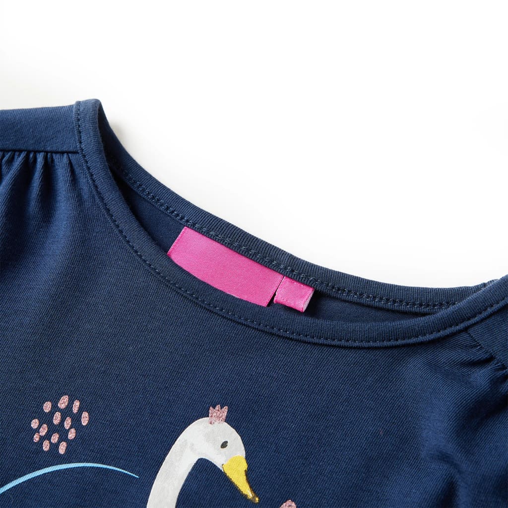 Kindershirt met lange mouwen 128 marineblauw Marineblauw