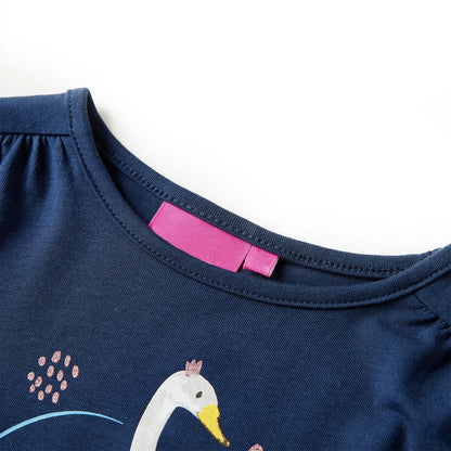 Kindershirt met lange mouwen 128 marineblauw Marineblauw