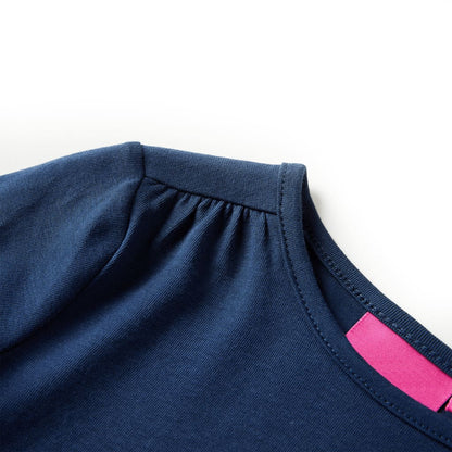 Kindershirt met lange mouwen 128 marineblauw Marineblauw