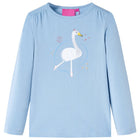 Kindershirt lange mouwen 104 lichtblauw
