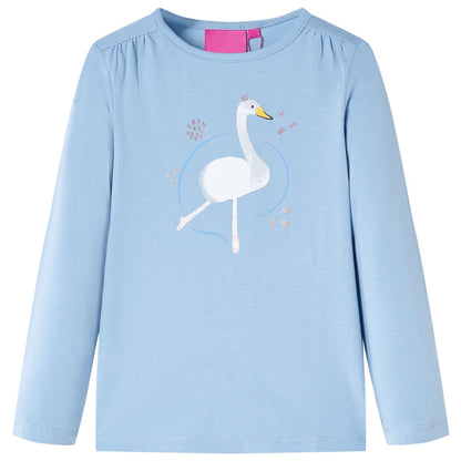 Kindershirt met lange mouwen 116 lichtblauw lichtblauw 116