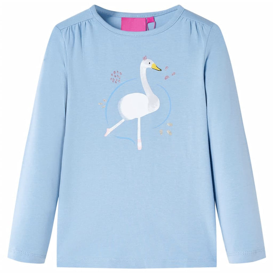Kindershirt met lange mouwen 140 lichtblauw lichtblauw 140