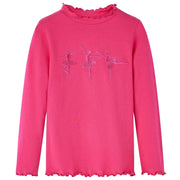 Kindershirt lange mouwen 104 felroze