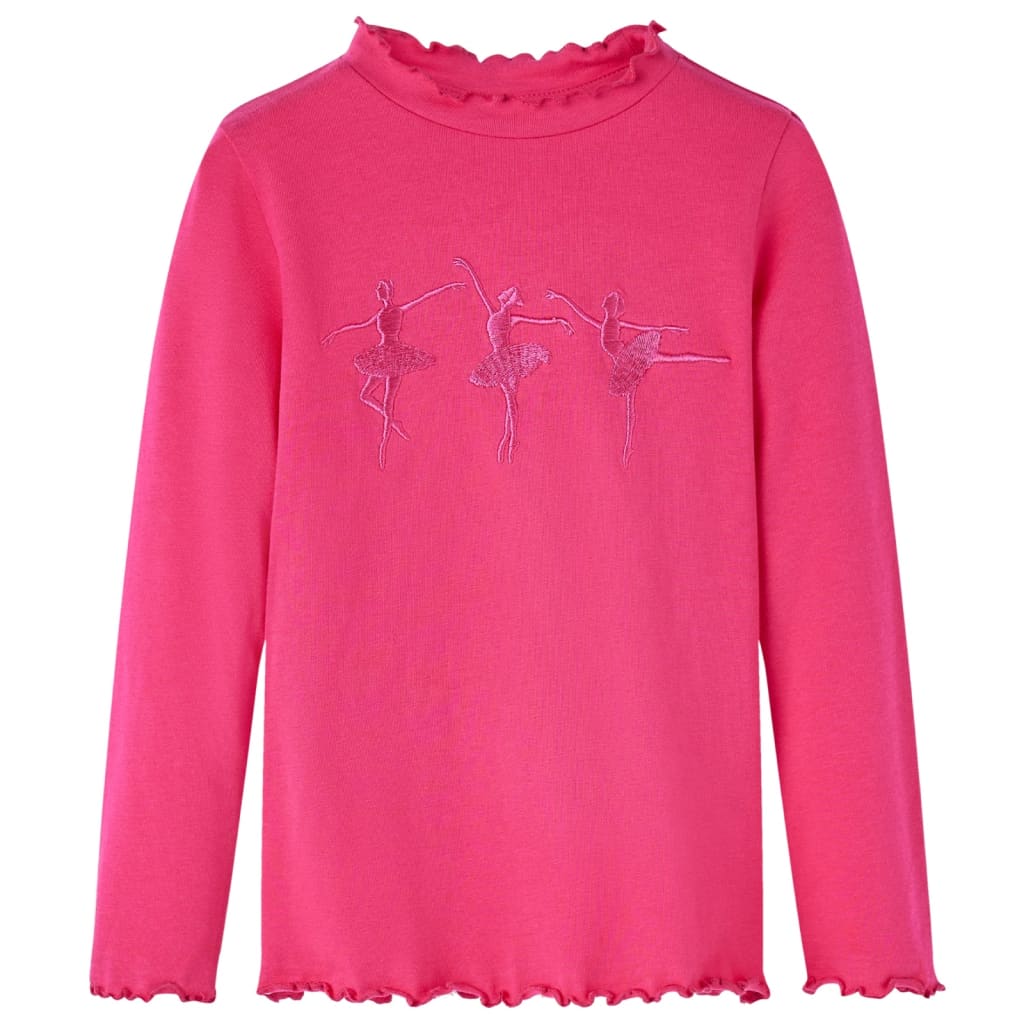 Kindershirt met lange mouwen 104 felroze Roze