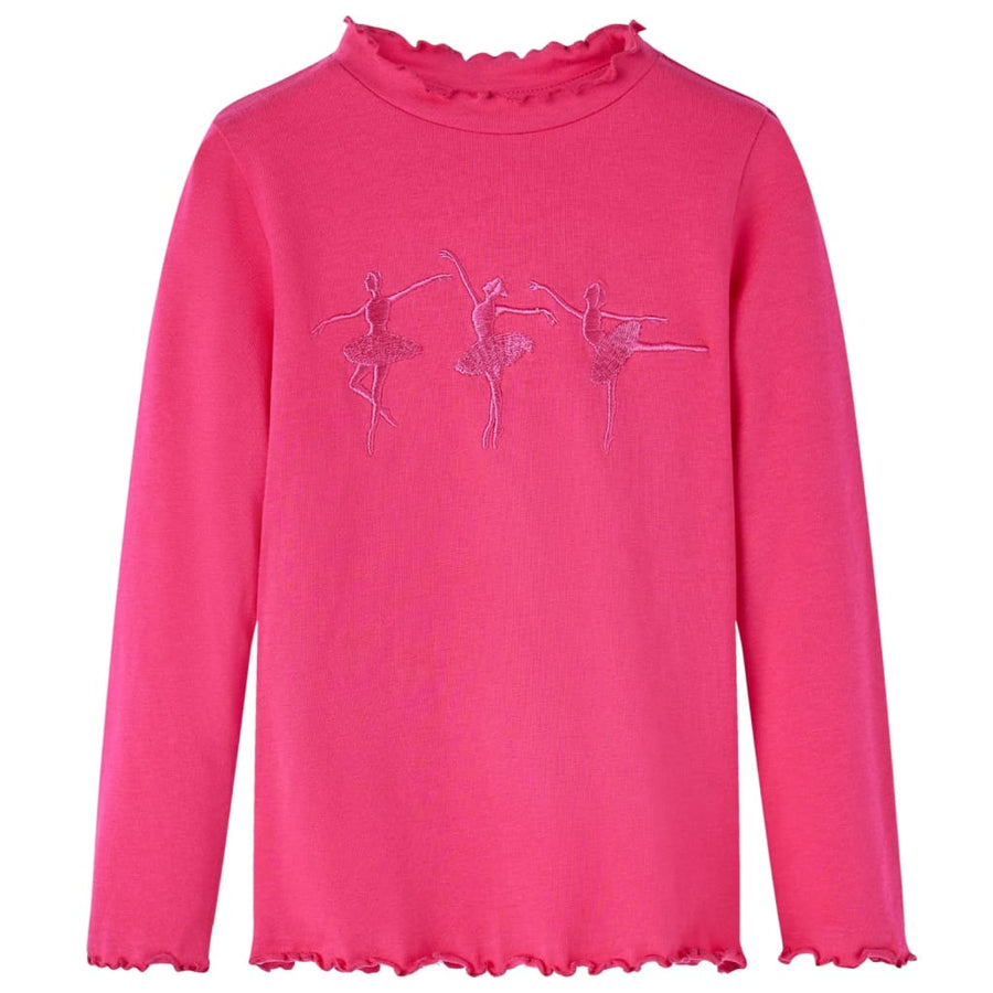 Kindershirt met lange mouwen 104 felroze Roze