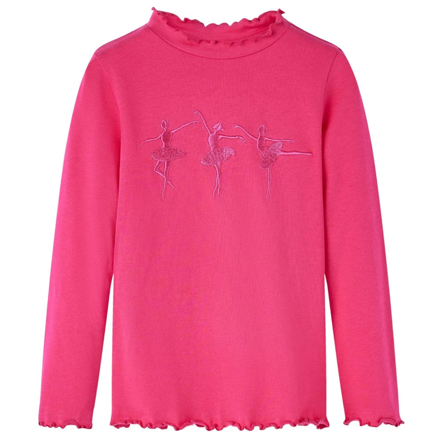 Kindershirt met lange mouwen 116 felroze Roze