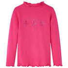 Kids' long-sleeved shirt 128 bright pink