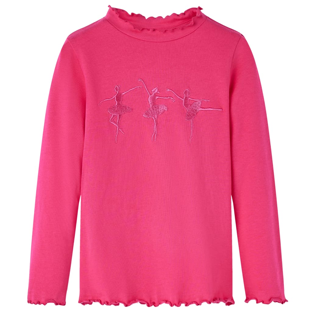 Kindershirt met lange mouwen 128 felroze Roze