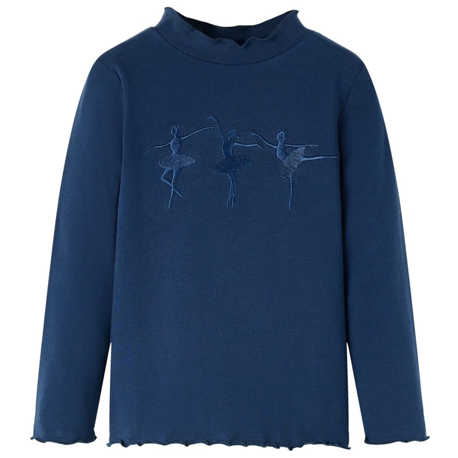 Kindershirt lange mouwen 104 marineblauw Marineblauw
