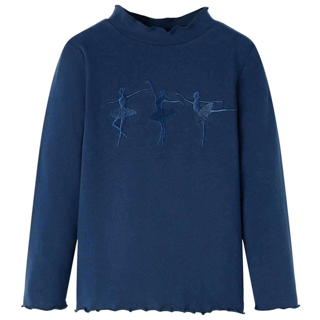 Kindershirt lange mouwen 116 marineblauw Marineblauw