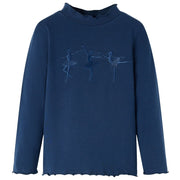 Kindershirt lange mouwen 116 marineblauw