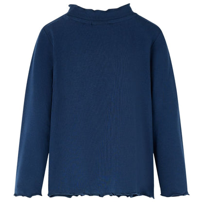 Kindershirt lange mouwen 128 marineblauw Marineblauw