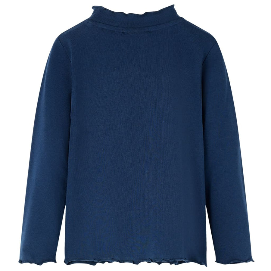 Kindershirt lange mouwen 128 marineblauw Marineblauw