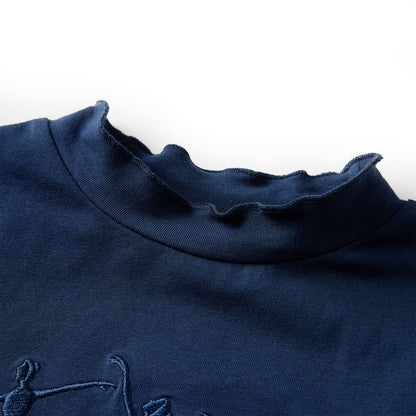 Kindershirt lange mouwen 128 marineblauw Marineblauw