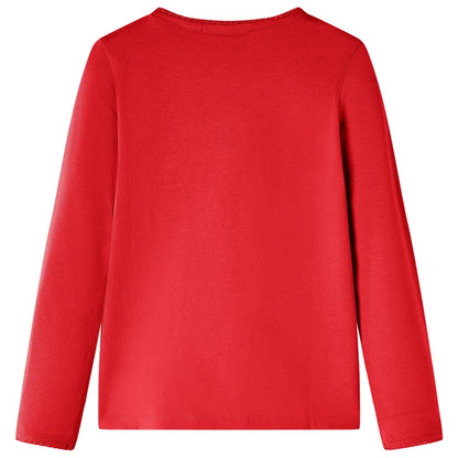 Kindershirt met lange mouwen 104 rood Rood 104