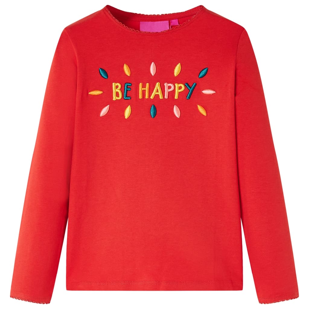 Kindershirt met lange mouwen 116 rood Rood 116