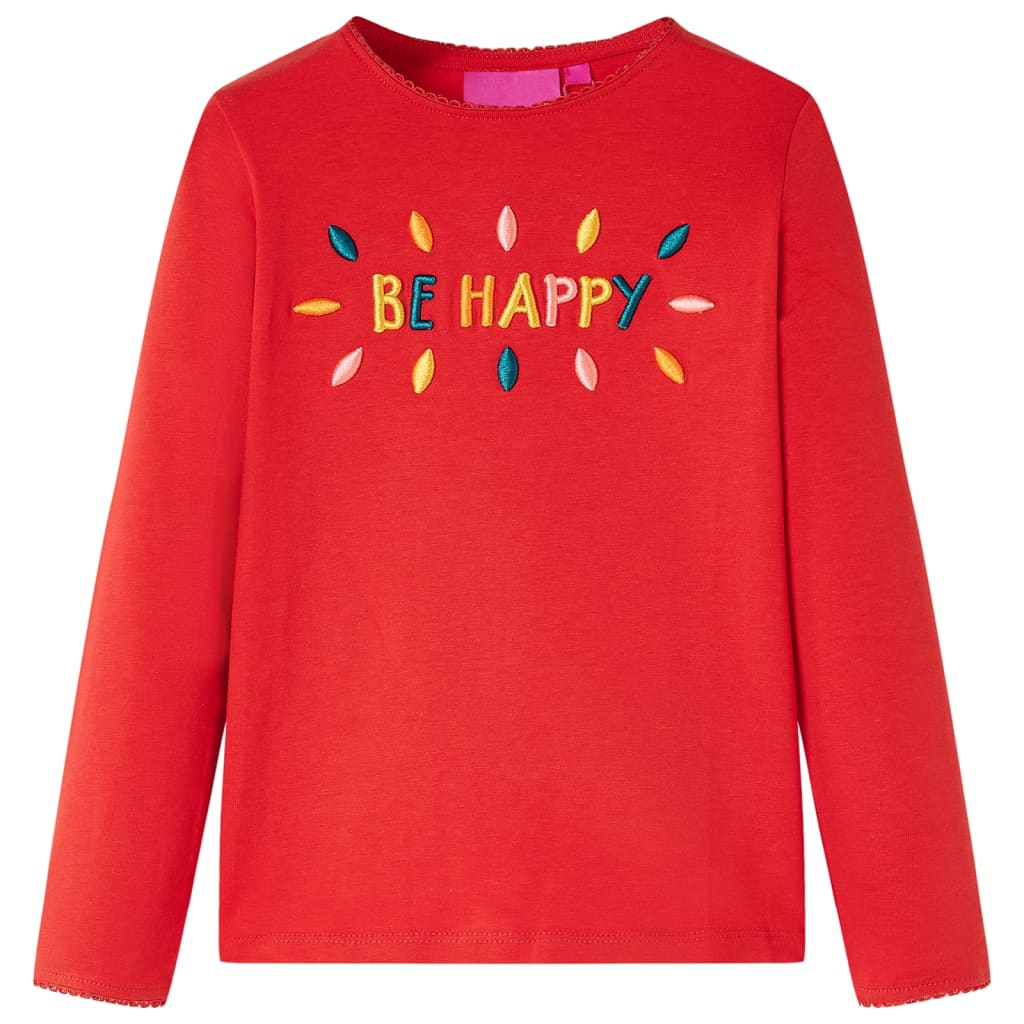 Kindershirt met lange mouwen 128 rood Rood 128