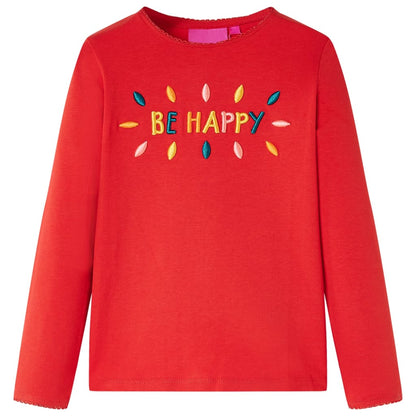 Kindershirt met lange mouwen 128 rood Rood 128