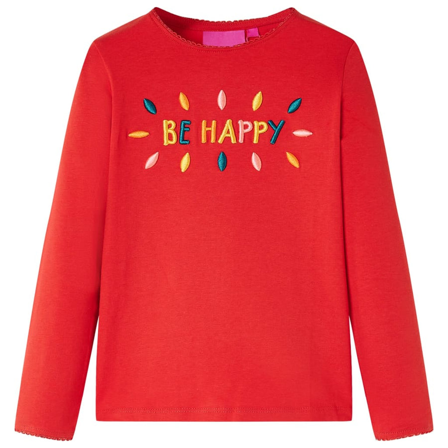 Kindershirt met lange mouwen 128 rood Rood 128
