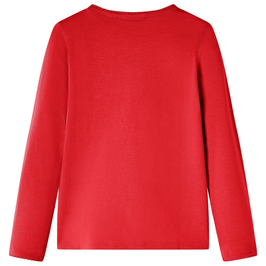Kindershirt met lange mouwen 128 rood Rood 128