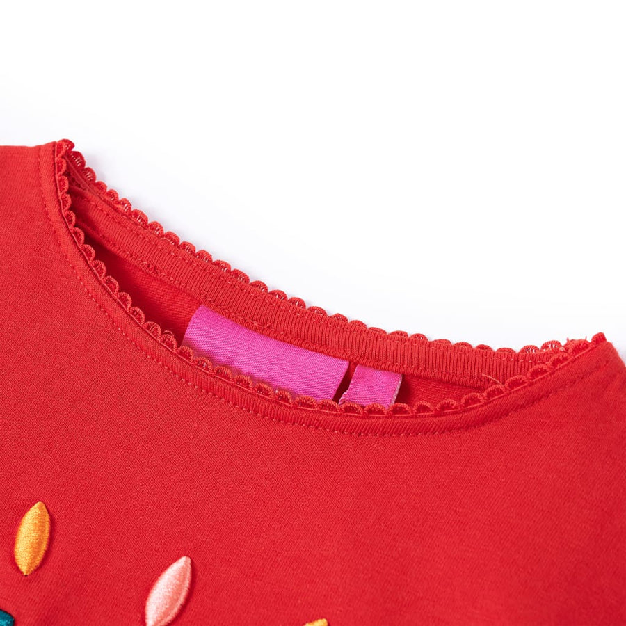 Kindershirt met lange mouwen 128 rood Rood 128