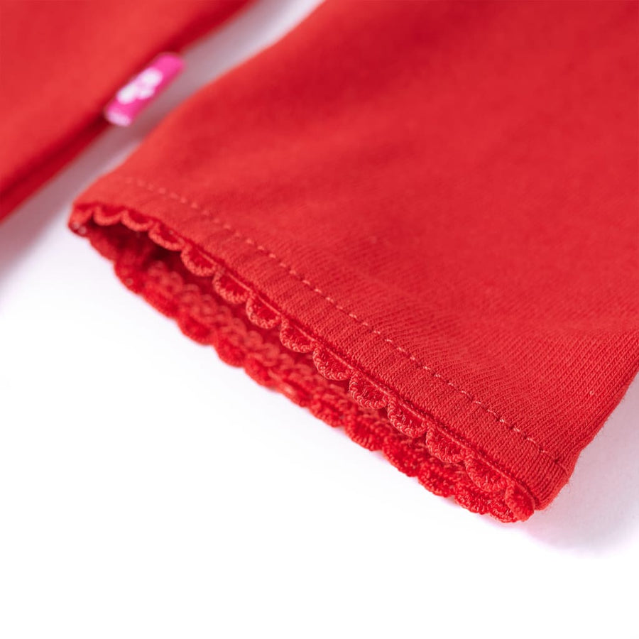 Kindershirt met lange mouwen 128 rood Rood 128