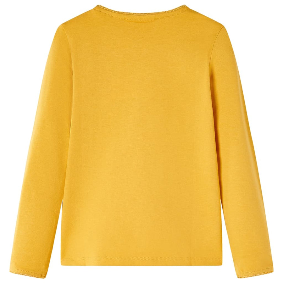 Kindershirt met lange mouwen 104 donkerokerkleurig Oker 104