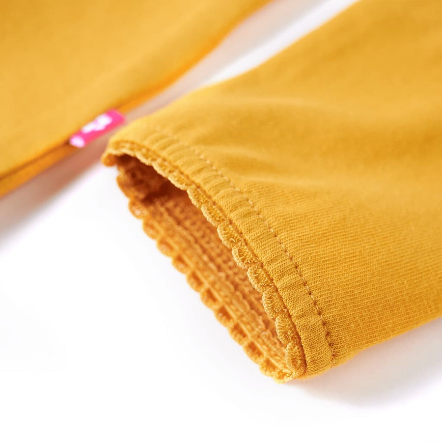 Kindershirt met lange mouwen 104 donkerokerkleurig Oker 104