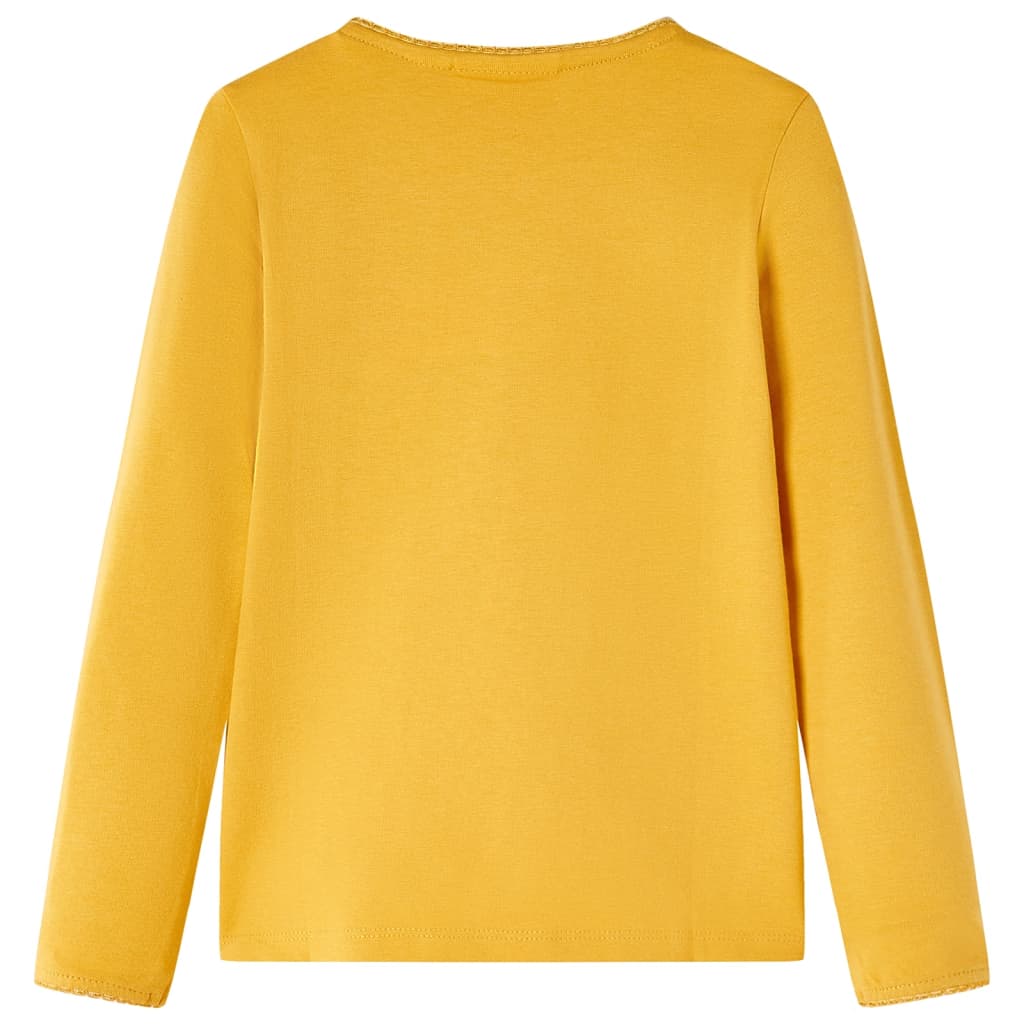 Kindershirt met lange mouwen 116 donkerokerkleurig Oker 116
