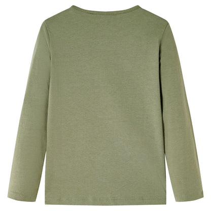 Kindershirt met lange mouwen 104 kakikleurig Kaki
