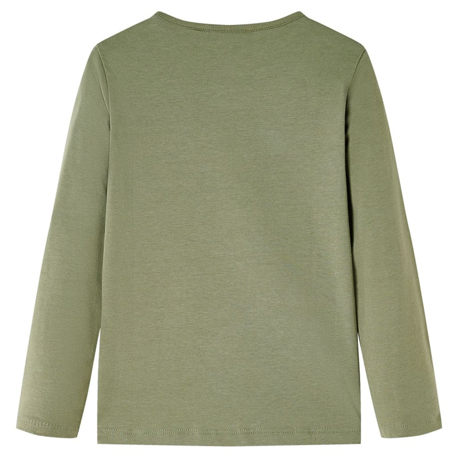 Kindershirt met lange mouwen 104 kakikleurig Kaki