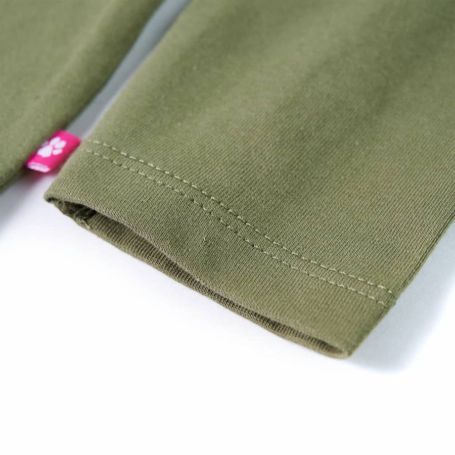 Kindershirt met lange mouwen 104 kakikleurig Kaki
