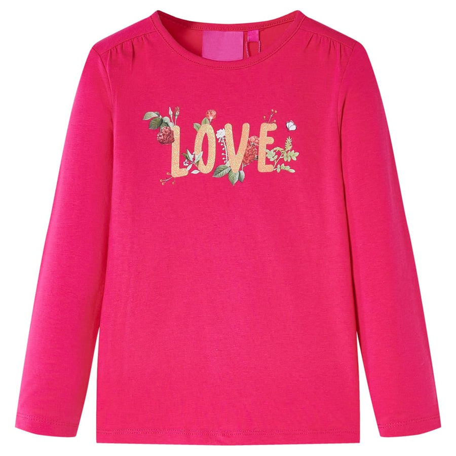 Kindershirt met lange mouwen 116 felroze Roze