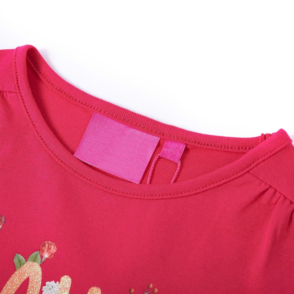 Kindershirt met lange mouwen 116 felroze Roze